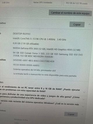 Computer da gioco Gigabyte RTX 3060 