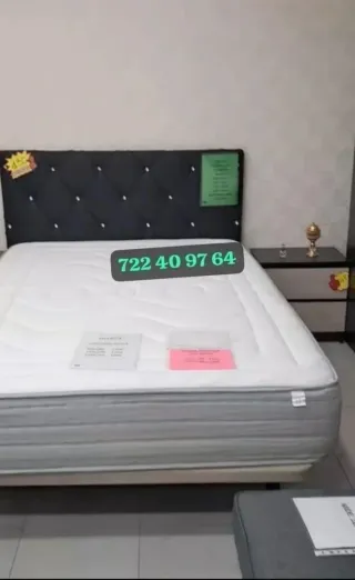 Cabecero cama piel sintética negra