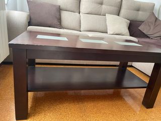 Mesa de centro salón madera y cristal