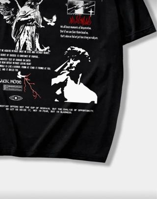 Camiseta Negra Estampada Too Tired To Love