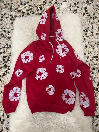 Sudadera Nike Roja con Estampado Floral Blanco