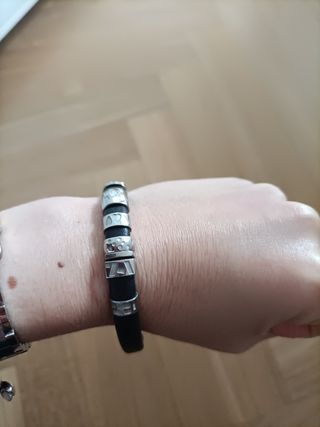 Braccialetto Lotus Pelle Nero