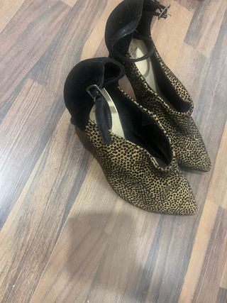 Zapatos de piel de ante estampado leopardo