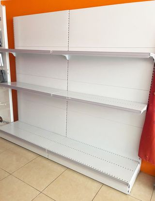 Estanterías comerciales metálicas blancas