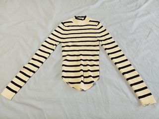 Jersey de punto rayas blanco y negro