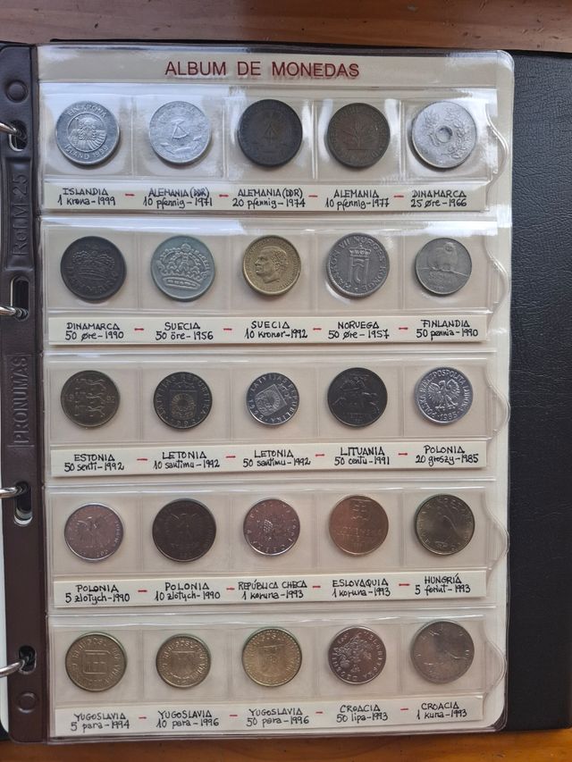 25 Monedas Islandia, Alemania, Dinamarca, Suecia,