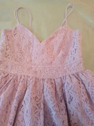 Vestido Amisu malva encaje tirantes