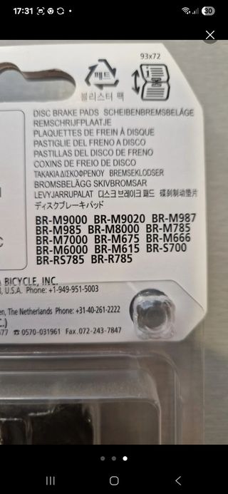 Shimano J03A Pastiglie Freno Resina