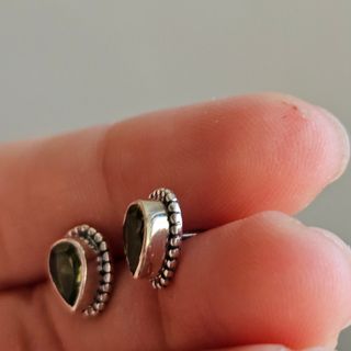 Pendientes Plata 925 Peridoto Gota