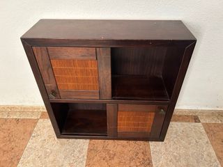 Mueble recibidor madera y bambú