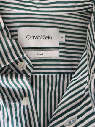 Camisa Calvin Klein Rayas Verde y Blanca