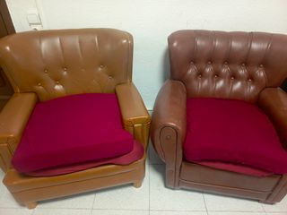 2 Butacas Marrones Madera