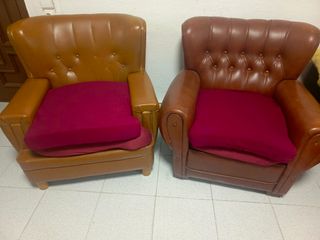 2 Butacas Marrones Madera