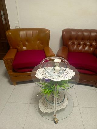 2 Butacas Marrones Madera