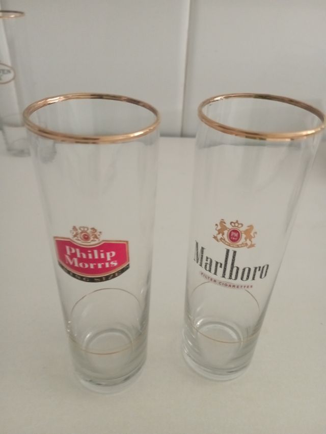 6 Vasos Whisky Altos serigrafiados con LogosTabaco