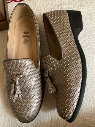 Zapatos Justin Mocasines Trenzados Talla 38