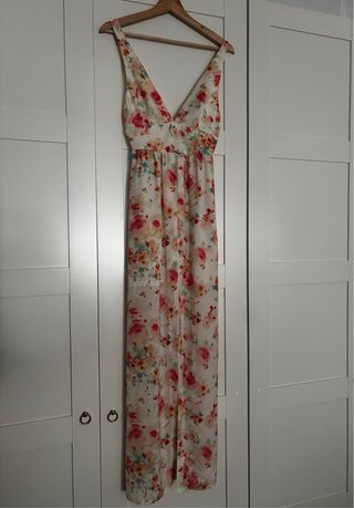 Vestido floral ceremonia blanco