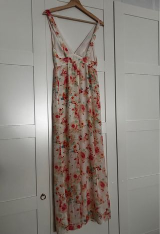 Vestido floral ceremonia blanco