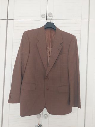 Americana marrón hombre cuadros