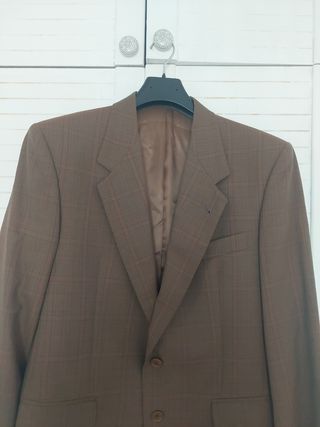 Americana marrón hombre cuadros
