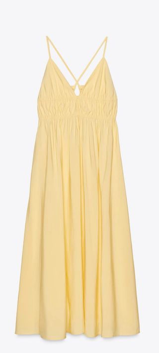 Vestido largo amarillo Zara