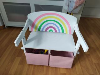 Banco escritorio infantil con cajones