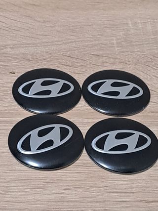 4 Emblemas Tapabujes Hyundai Negro 56mm