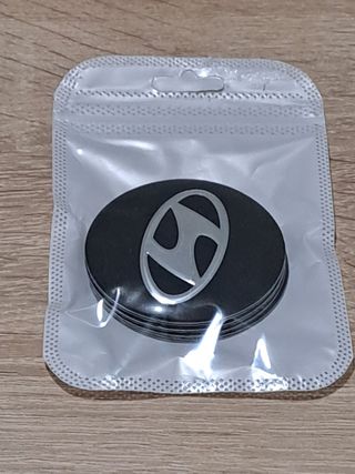4 Emblemas Tapabujes Hyundai Negro 56mm
