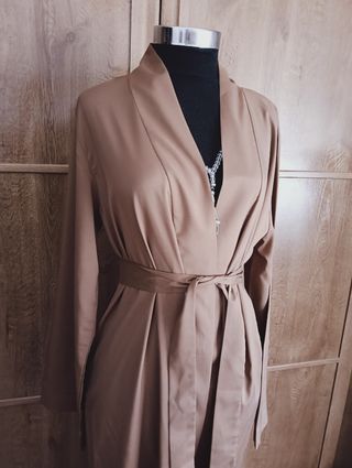 Abaya  marron con Cinturón Talla Única