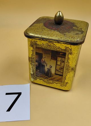 Scatola vintage metallo decorata Olanda