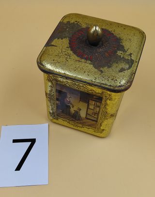 Scatola vintage metallo decorata Olanda