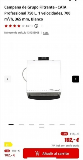 Extractor De Cocina Centrifugo