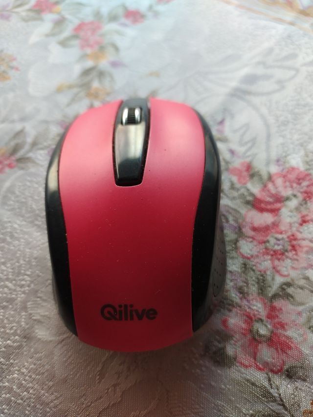 Ratón inalámbrico Qilive negro/rojo