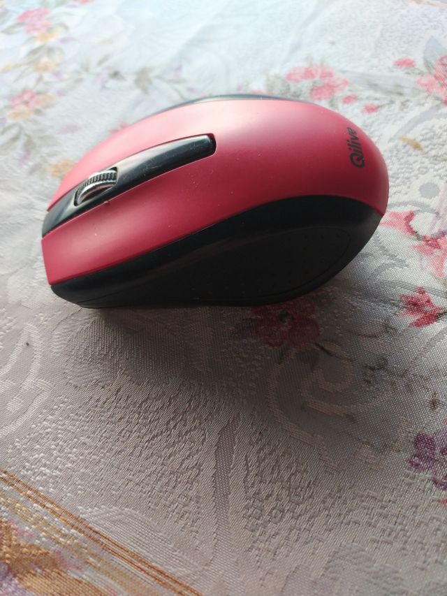 Ratón inalámbrico Qilive negro/rojo