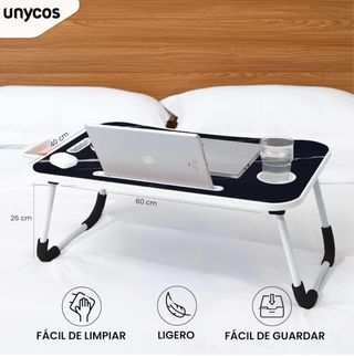Mesa auxiliar plegable con cajón