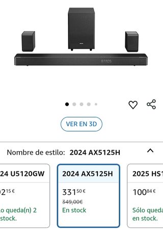 Barra Sonido 5.1.2 500W con Subwoofer y Altavoces