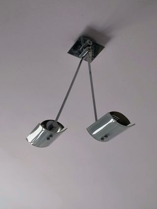 Lampadario moderno argento e bianco