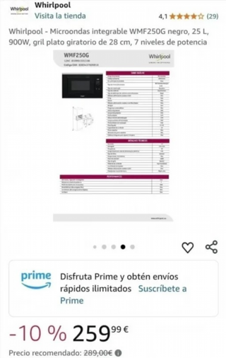MICROONDAS INTEGRABLE WHIRLPOOL