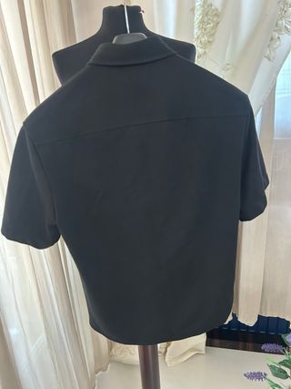 Camicia Zara Uomo S Maniche Corte Nera
