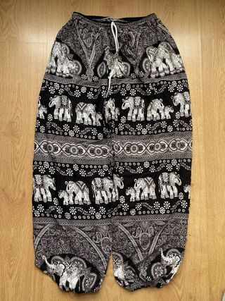 Pantalón estilo tailandés 100% algodón elefantes 