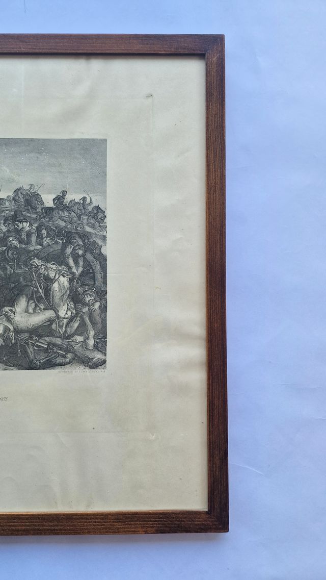 Stampa del 1875 Wellington e Blücher Waterloo