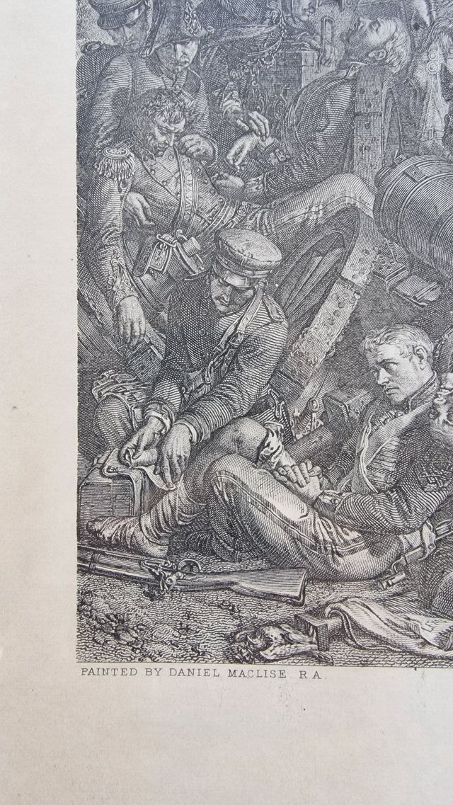 Stampa del 1875 Wellington e Blücher Waterloo