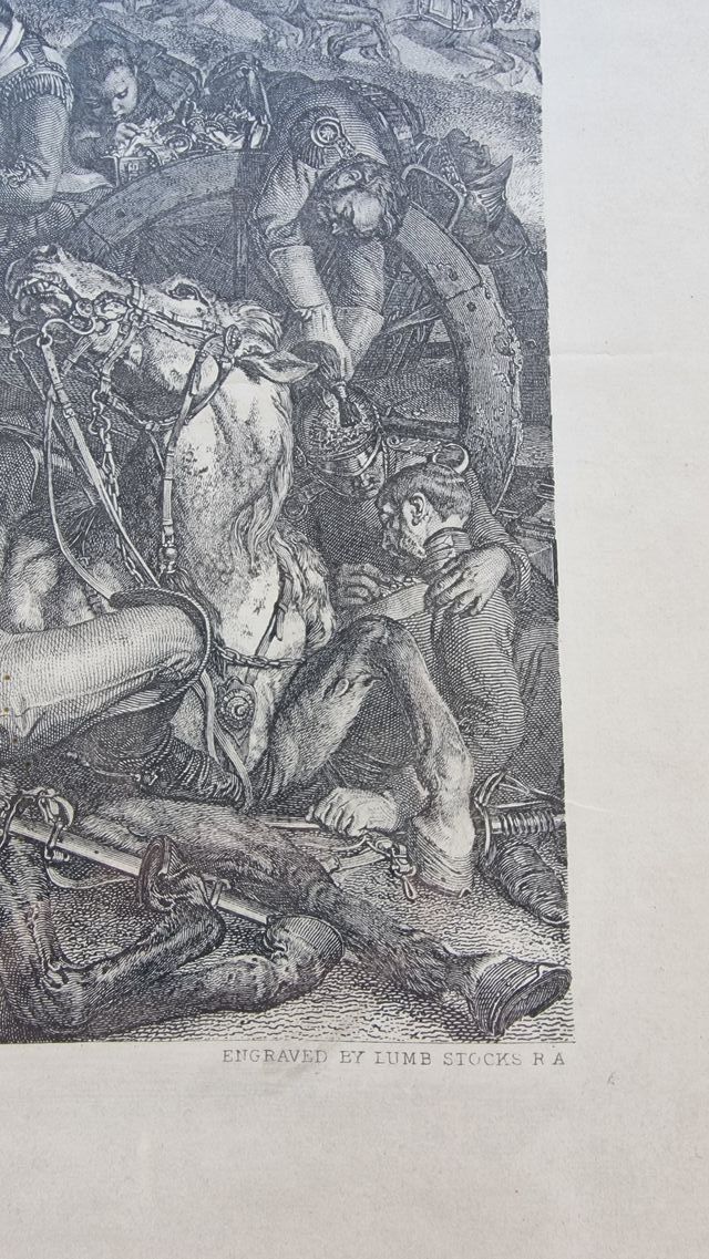 Stampa del 1875 Wellington e Blücher Waterloo