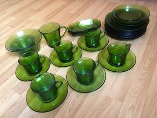 Juego Vajilla Duralex Verde Vidrio