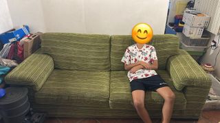 Divano letto in tessuto