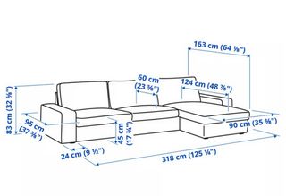 Divano KIVIK a 4 posti con chaise longue