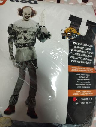 Disfraz Payaso Diabólico Talla S