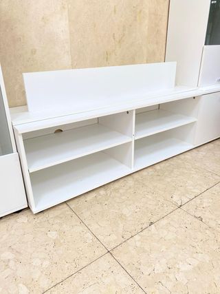 MUEBLE DE TELEVISION BLANCO CON CRISTAL NUEVO