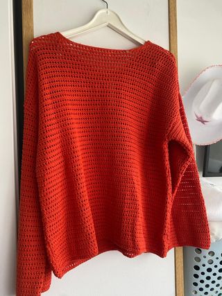 Jersey Crochet Oversize Naranja talla S