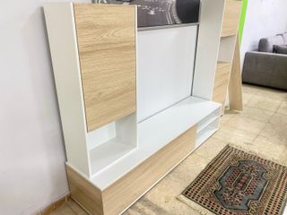 MUEBLE DE TELEVISION Y ESTANTERIAS BLANCO CAMBRIA